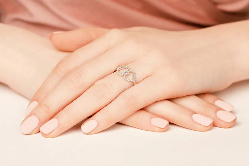 Twin Hearts Diamond Ring with 0.22 ct.(finished) 1mm - Image 5