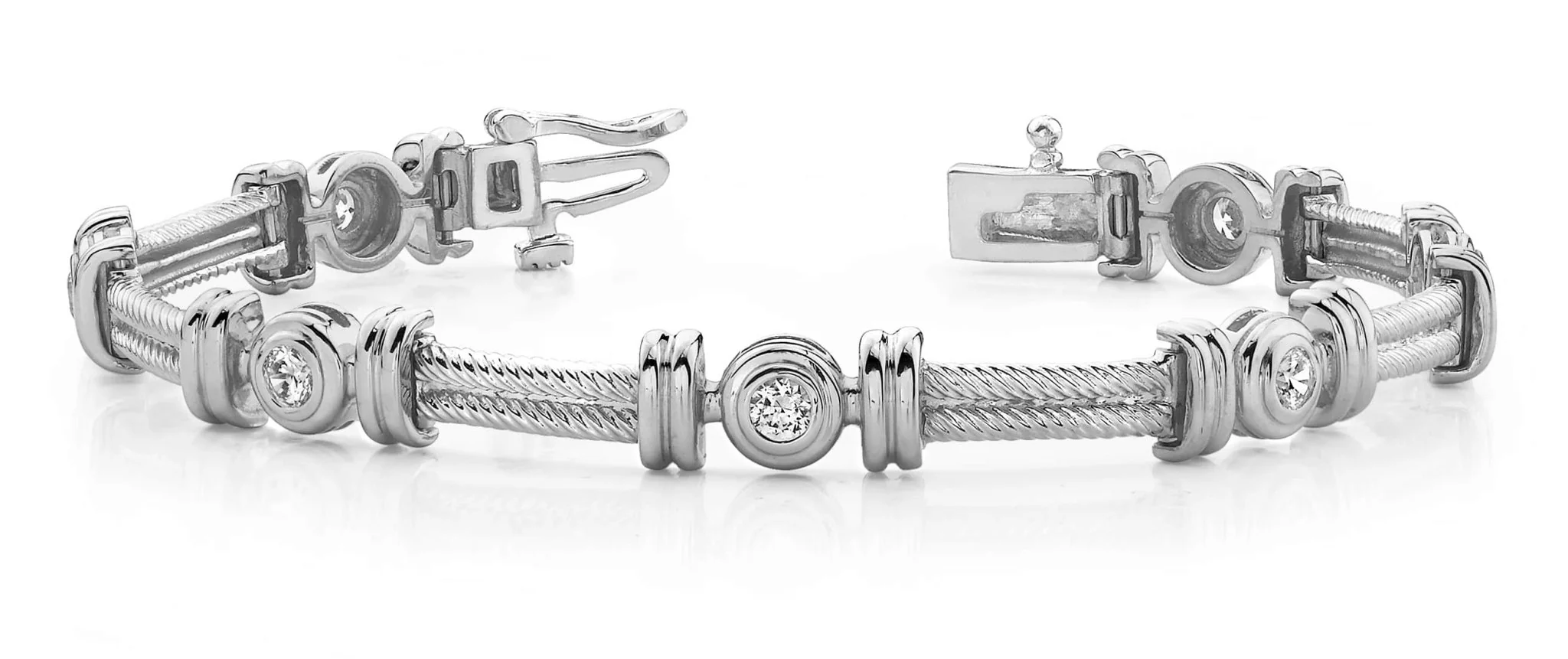 Twisted Rope Link Diamond Bracelet with 0.70 ct.(finished) 3.0mm - Image 4
