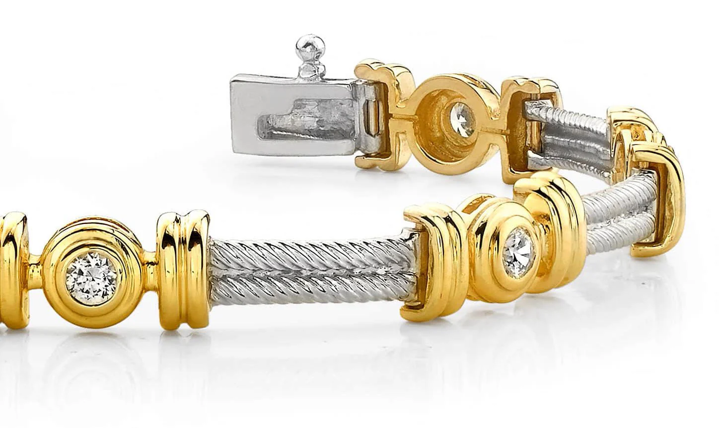 Twisted Rope Link Diamond Bracelet with 0.98 ct.(finished) 3.4mm - Image 2