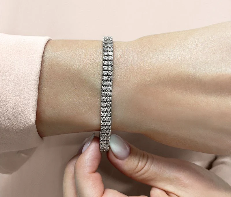 Two Row Diamond Bracelet with 9.05 ct.(finished) 2.75mm - Image 3