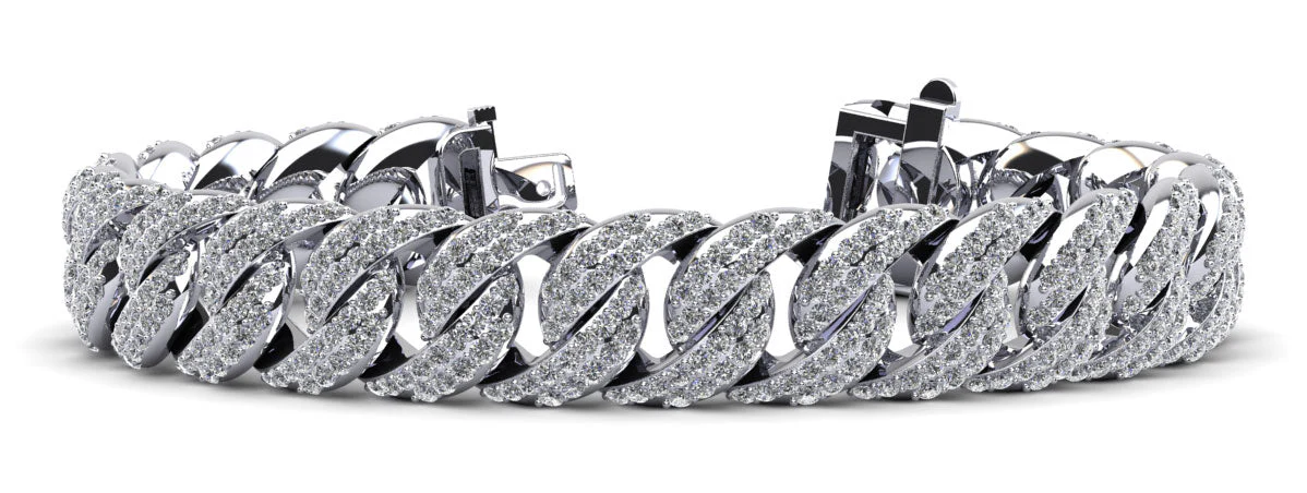 Two Row Graduated Diamond Bracelet with 7.95 ct.(finished) 1.3mm, 1.4mm