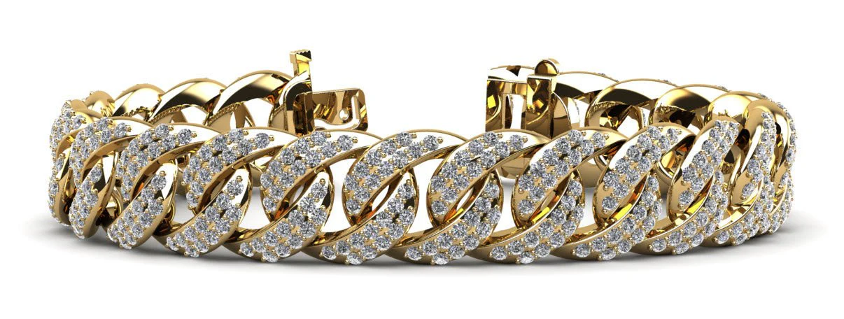 Two Rows Cuban Link Lab-Grown Diamond Bracelet with 5.92 ct.(finished) 1.3mm - Image 2