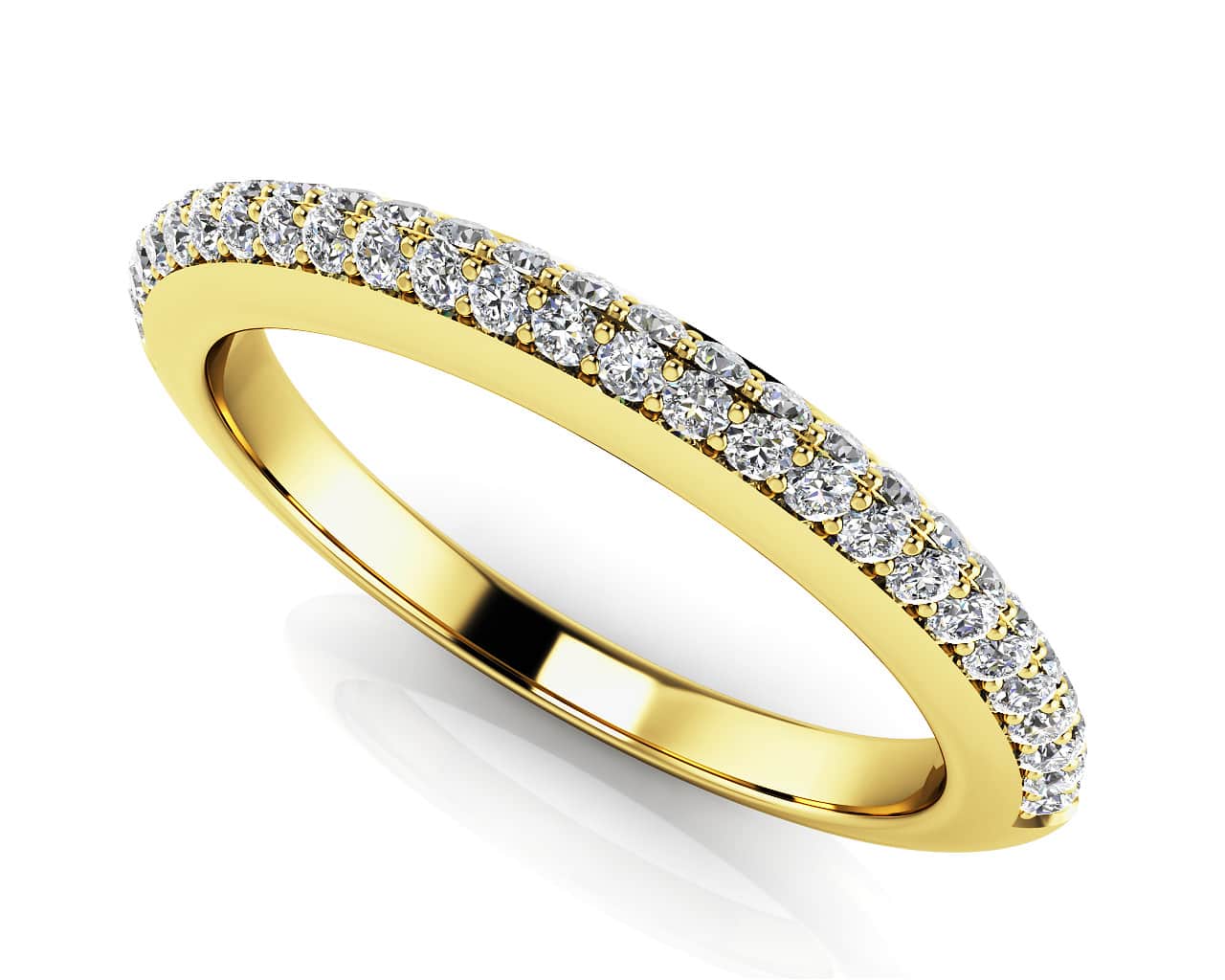 Two Rows Of Diamonds Anniversary Diamond Ring with 0.27 ct.(finished) 1.0mm - Image 2