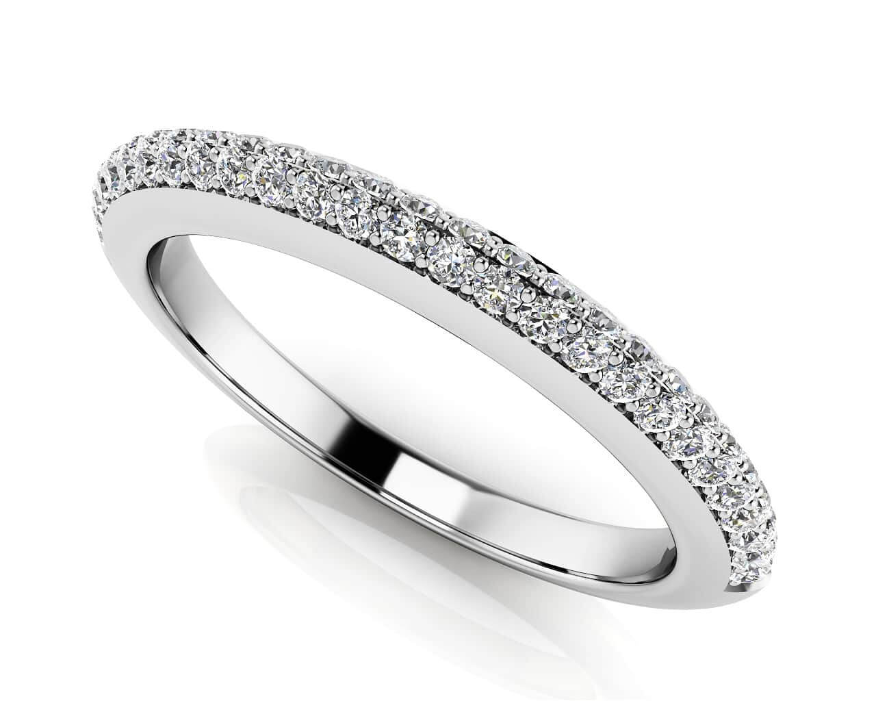 Two Rows Of Diamonds Lab-Grown Diamond Anniversary Ring with 0.27 ct.(finished) 1.0mm