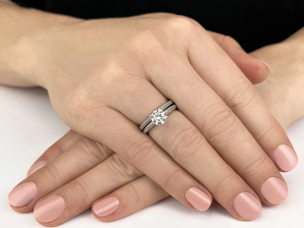Two Rows Of Diamonds Lab-Grown Diamond Bridal Set with 1.99 ct. (1.50 ct. center diamond) - Image 3