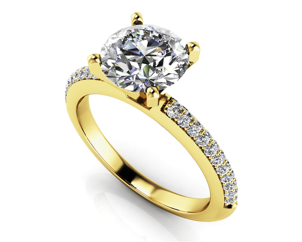 Two Rows Of Diamonds Lab-Grown Diamond Engagement Ring with 2.22 ct. (2.00 ct. center diamond) - Image 2