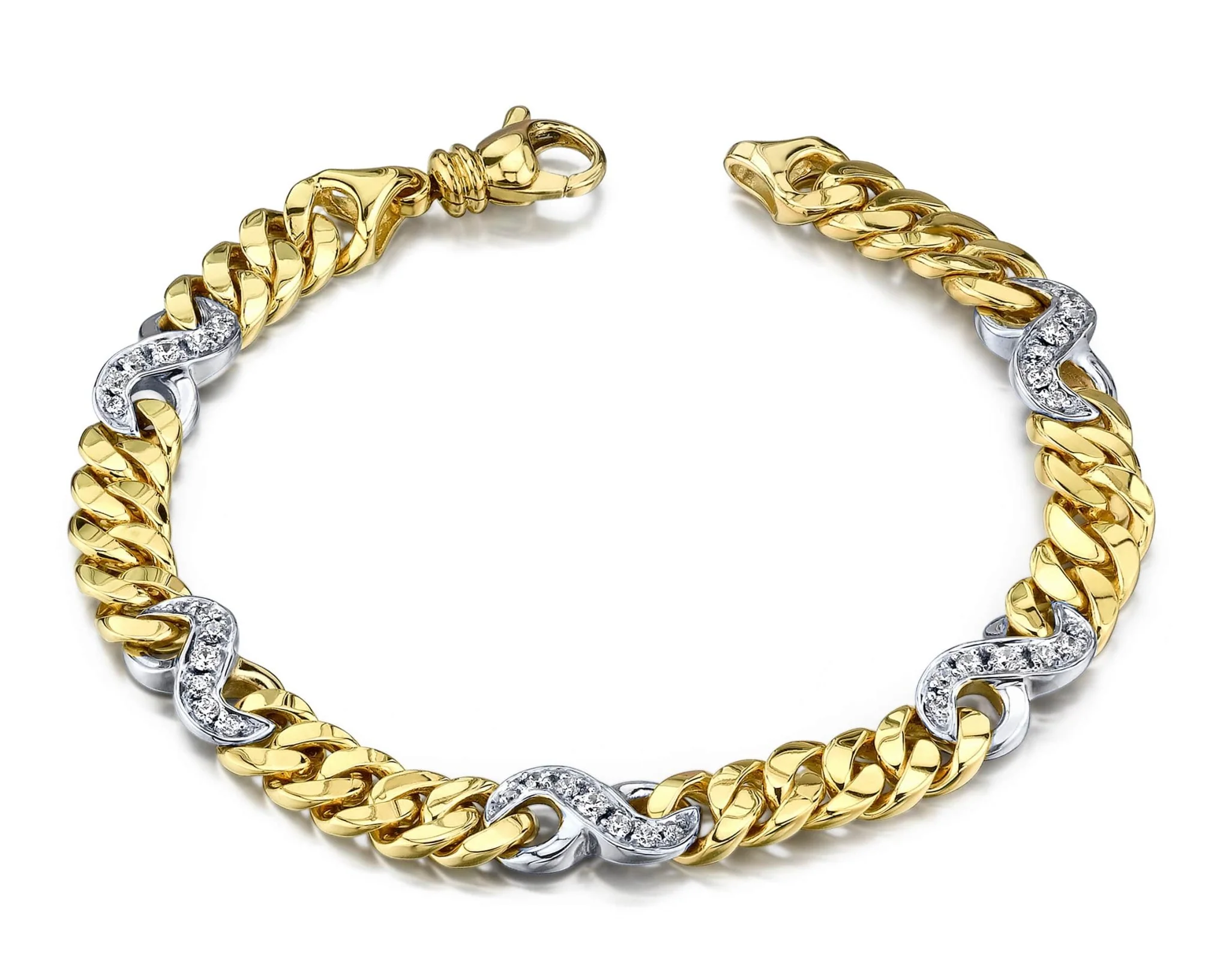 Two Tone Diamond Figure Eight Diamond Bracelet with 0.85 ct.(finished) 1.5mm, 1.8mm, 2.2mm - Image 2