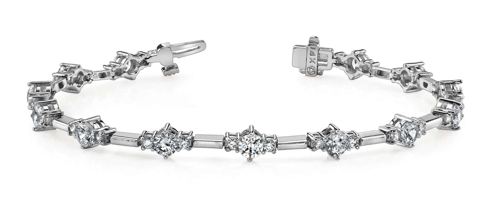 Two Tone Triple Diamond Bracelet with 1.93 ct.(finished) 1.8mm, 2.8mm - Image 4