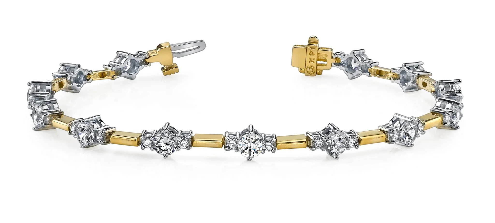 Two Tone Triple Lab-Grown Diamond Bracelet with 4.03 ct.(finished) 2.2mm, 3.9mm - Image 3