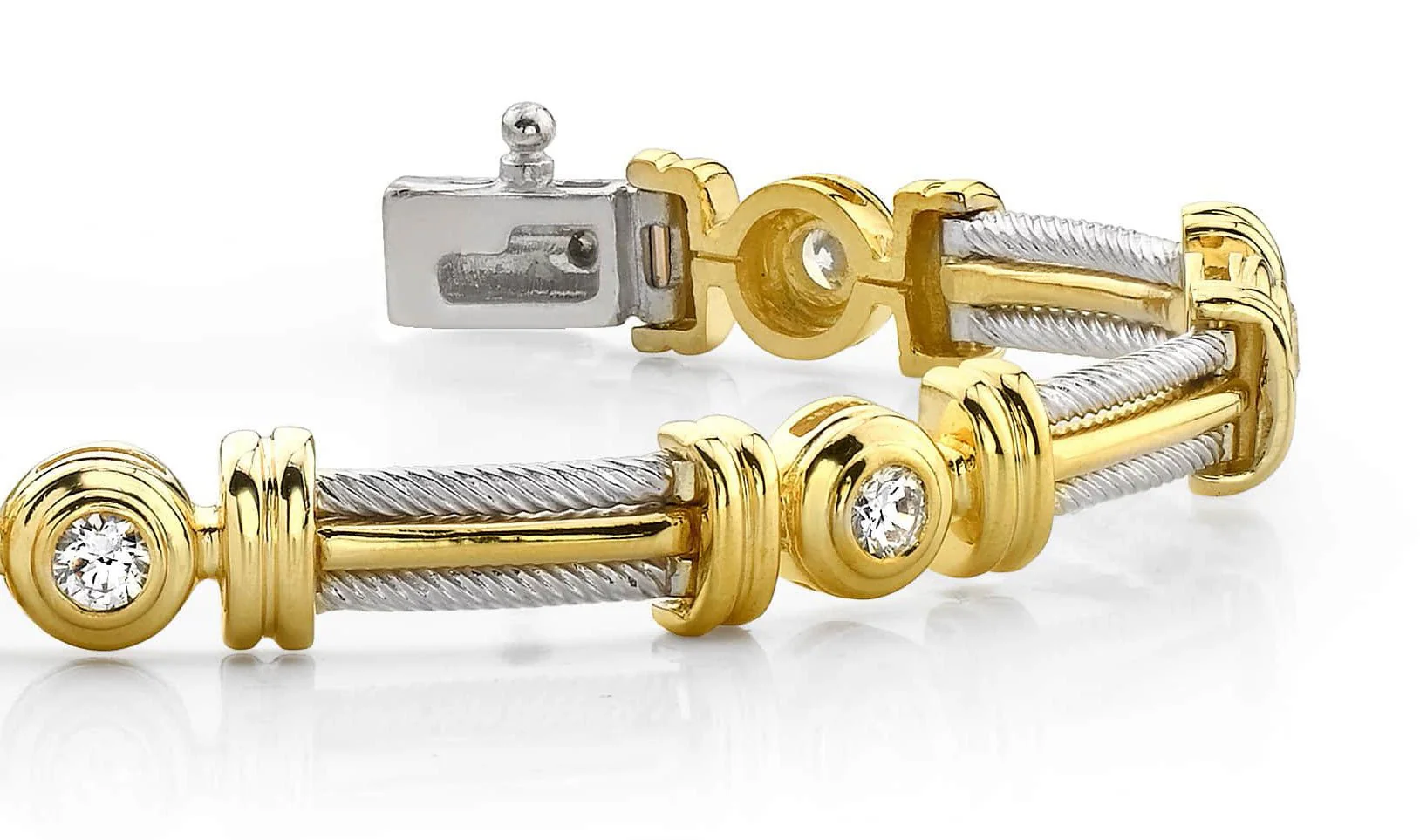 Two Tone Twisted Rope Diamond Bracelet with 0.70 ct.(finished) 3.0mm - Image 2