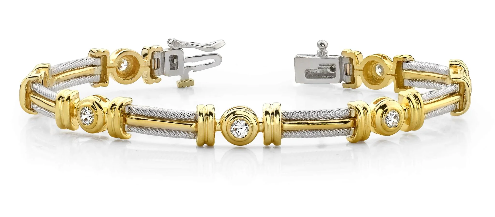 Two Tone Twisted Rope Diamond Bracelet with 0.70 ct.(finished) 3.0mm - Image 3