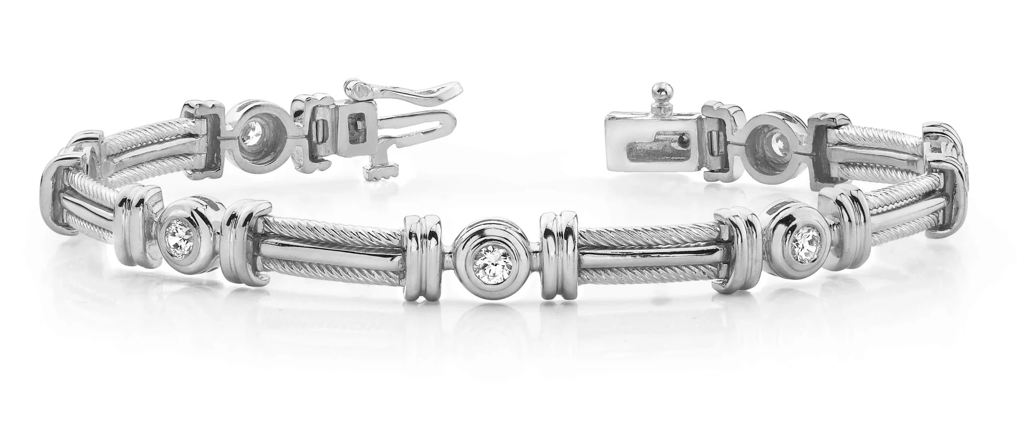 Two Tone Twisted Rope Diamond Bracelet with 0.98 ct.(finished) 3.4mm - Image 4