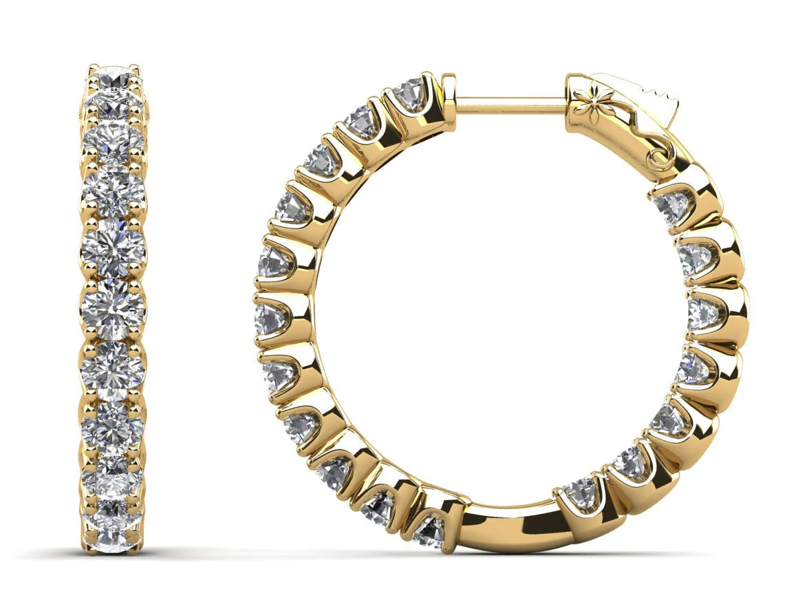 U Shape Brilliance Diamond Hoops Diamond with 6.08 ct.(finished) 3.7mm - Image 2