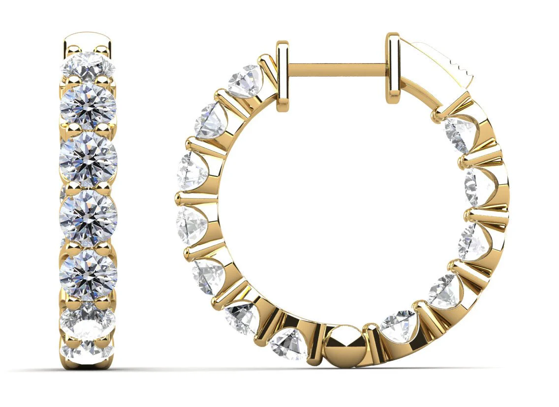 U Shape Cup Diamond Hoop Earrings with 4.56 ct.(finished) 3.7mm - Image 2