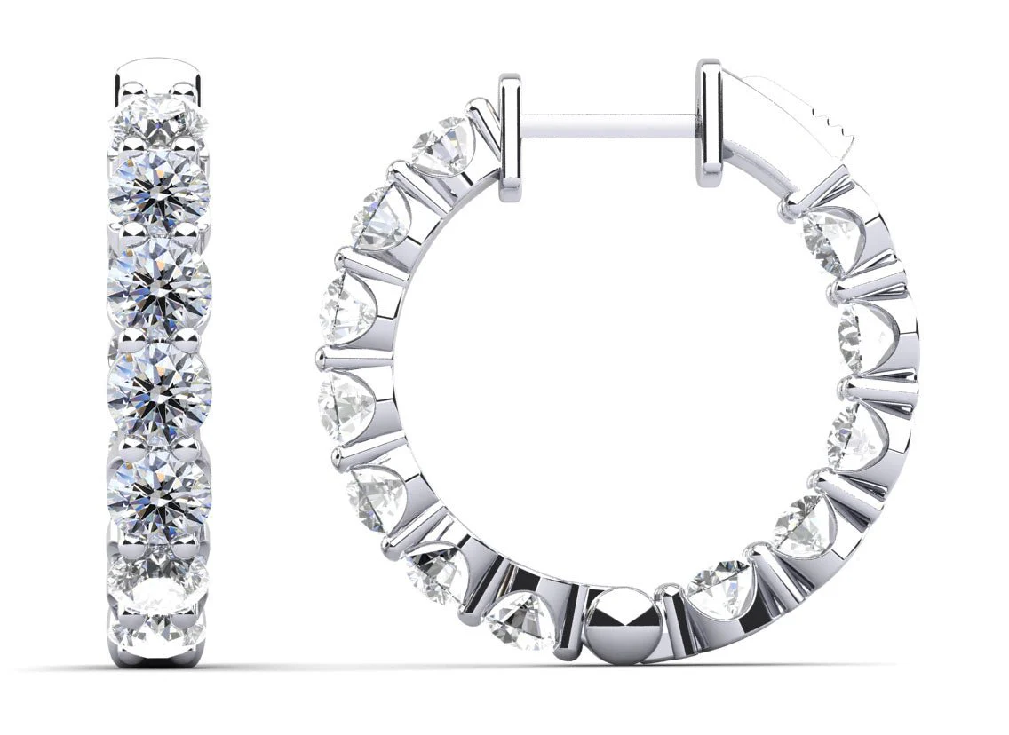 U Shape Cup Diamond Hoop Earrings with 5.52 ct.(finished) 3.9mm