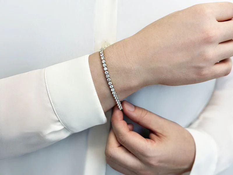 Ultimate Tennis Bracelet with Side Stones Diamond  with 4.76 ct.(finished) 1.2mm, 2.5mm - Image 3