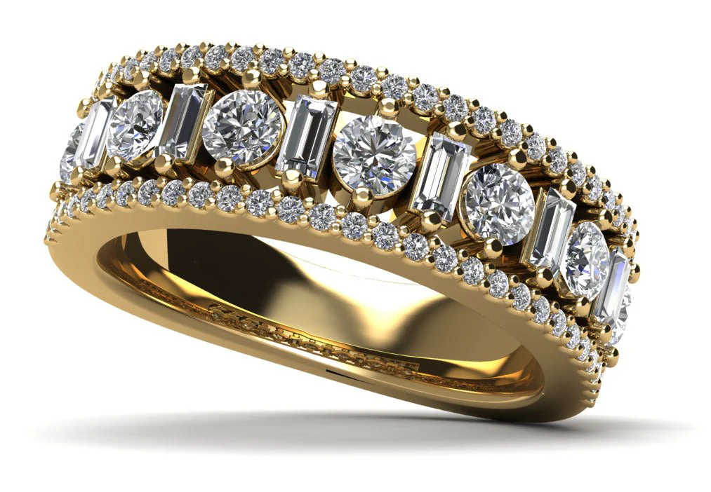 Unique Elegance Lab-Grown Diamond Anniversary Ring with 1.39 ct.(finished) 3x1.5mm, 1mm, 3mm - Image 2