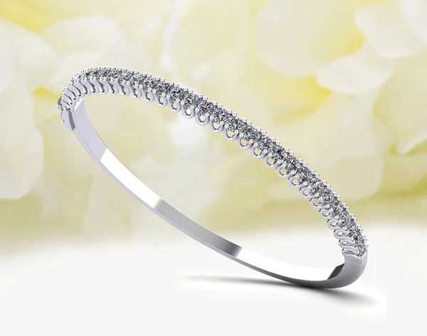 Unique Prong Diamond Bangle Lab-Grown Diamond Bracelet with 1.16 ct.(finished) 2mm - Image 5