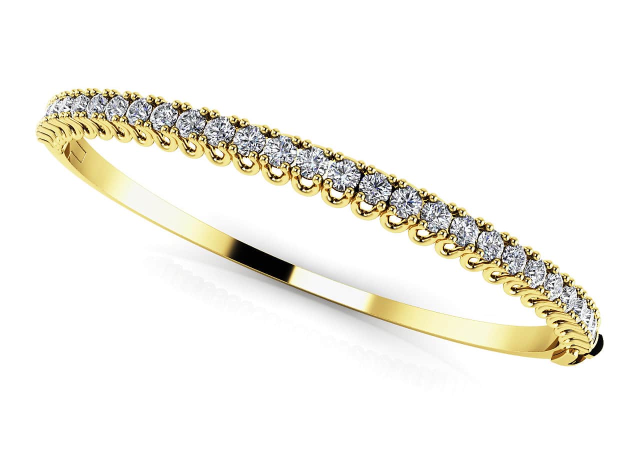 Unique Prong Diamond Bangle Lab-Grown Diamond Bracelet with 1.74 ct.(finished) 2.5mm - Image 2