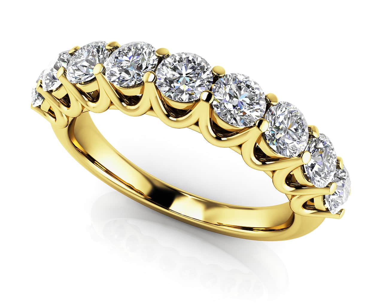 Unique Shared Prong Diamond Anniversary Diamond Ring with 0.59 ct.(finished) 2.3mm - Image 2