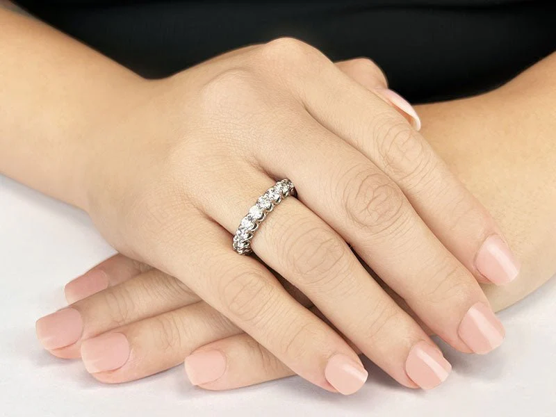Unique Shared Prong Diamond Eternity Lab-Grown Diamond Ring with 3.61 ct.(finished) 3.7mm - Image 3