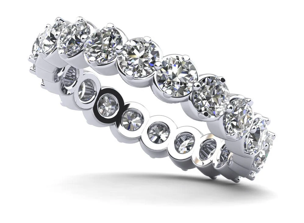 Uniquely Elegant Eternity Diamond Ring with 0.92 ct.(finished) 2mm