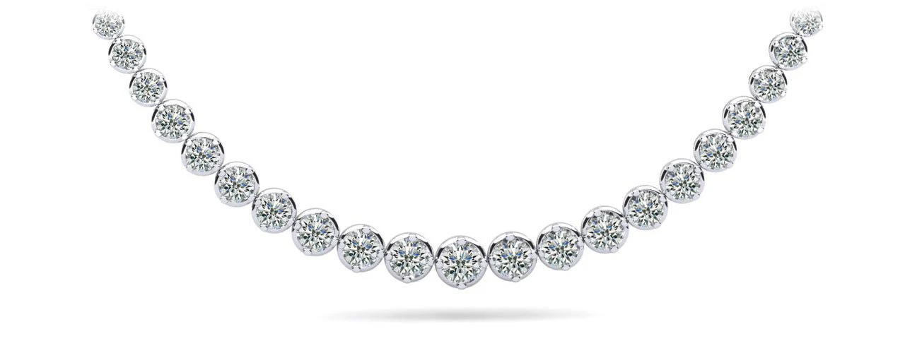 Uniquely Elegant Tennis Diamond Necklace with 7.98 ct.(finished)