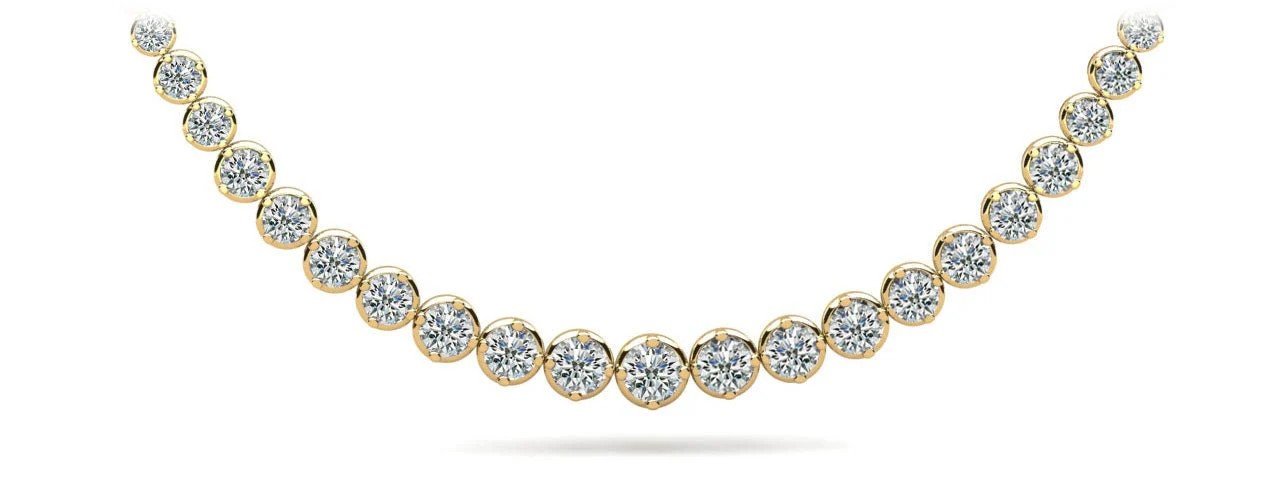 Uniquely Elegant Tennis Lab-Grown Diamond Necklace with 7.05 ct.(finished) - Image 2