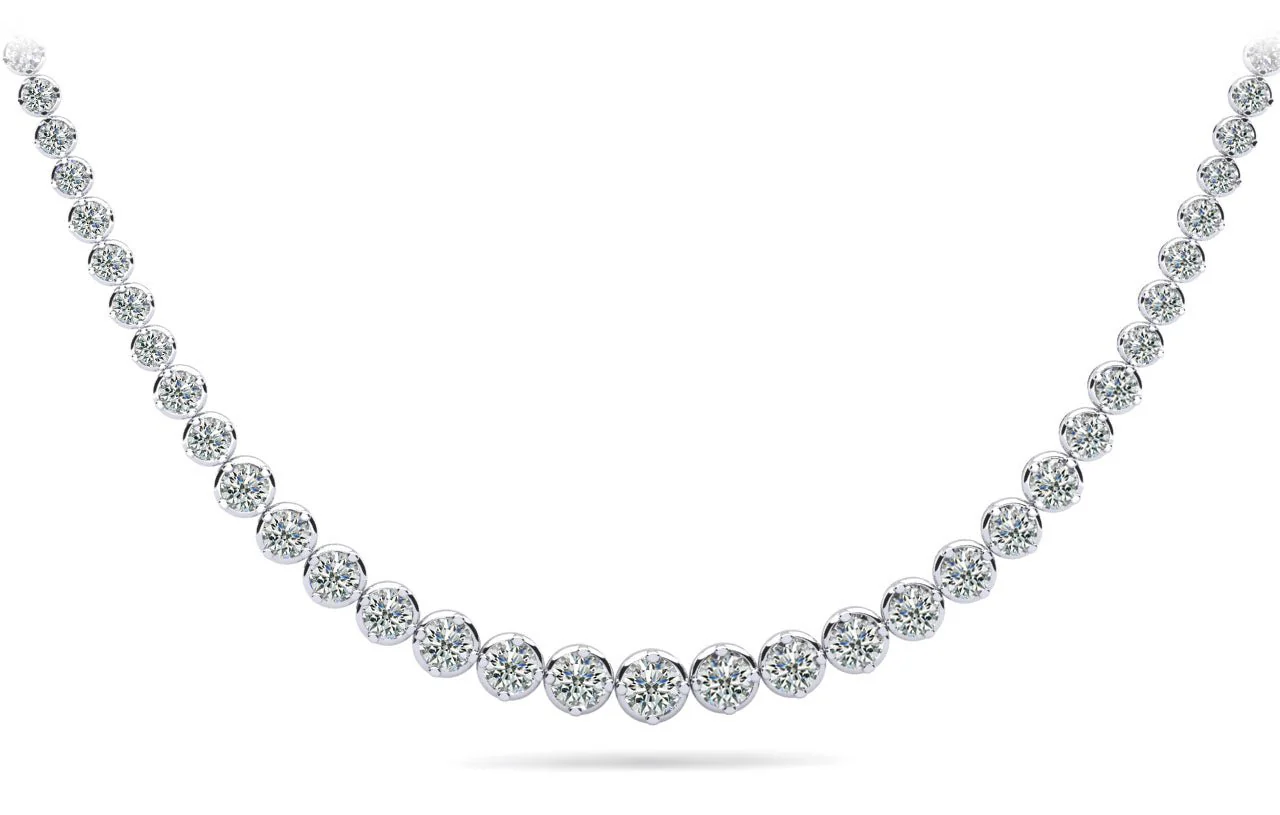 Uniquely Elegant Tennis Lab-Grown Diamond Necklace with 7.05 ct.(finished) - Image 3