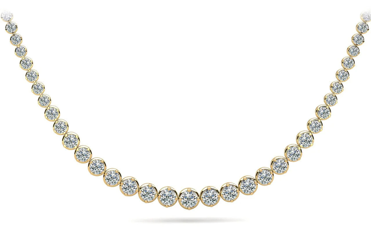 Uniquely Elegant Tennis Lab-Grown Diamond Necklace with 7.05 ct.(finished) - Image 4