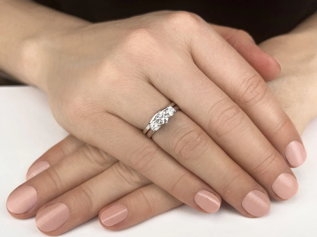 Uniquely Yours Three Stone Lab-Grown Diamond Bridal Set with 2.00 ct. (1.00 ct. center diamond) - Image 3