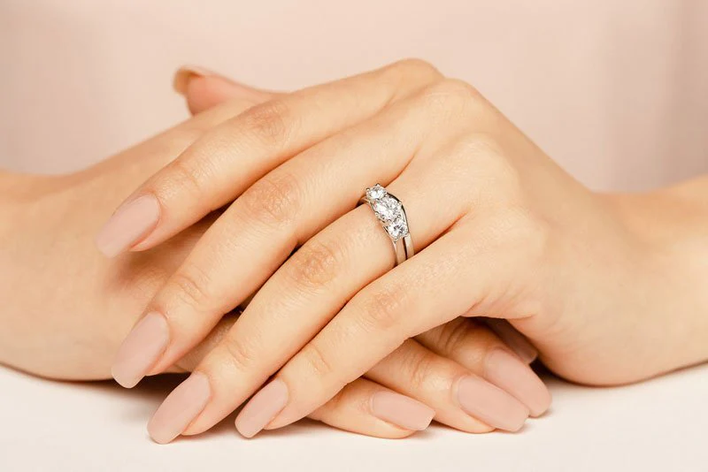 Uniquely Yours Three Stone Lab-Grown Diamond Bridal Set with 2.00 ct. (1.00 ct. center diamond) - Image 5