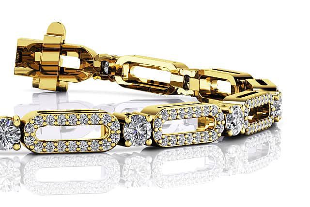 Victorian Capsule Link Diamond Bracelet with 2.54 ct.(finished) 1mm, 3mm - Image 2