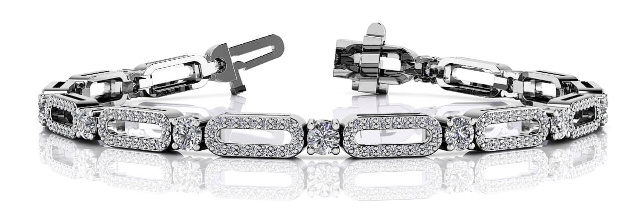 Victorian Capsule Link Diamond Bracelet with 2.54 ct.(finished) 1mm, 3mm - Image 4