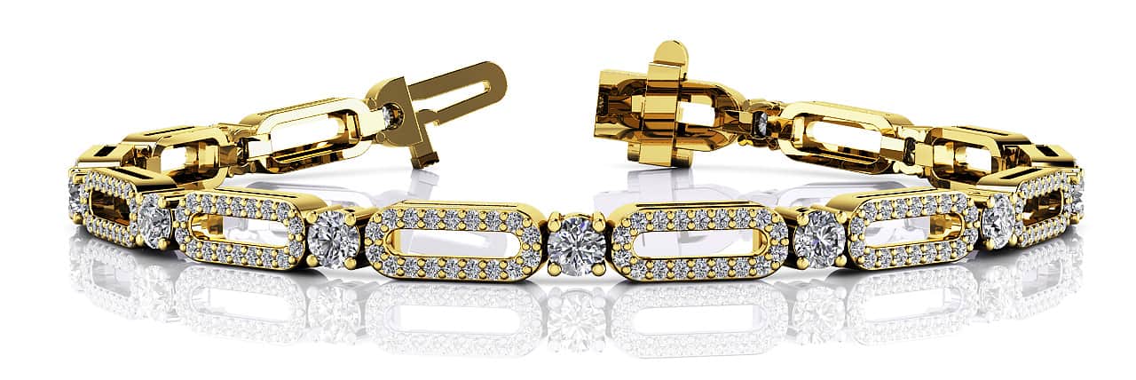 Victorian Capsule Link Diamond Bracelet with 2.54 ct.(finished) 1mm, 3mm - Image 5