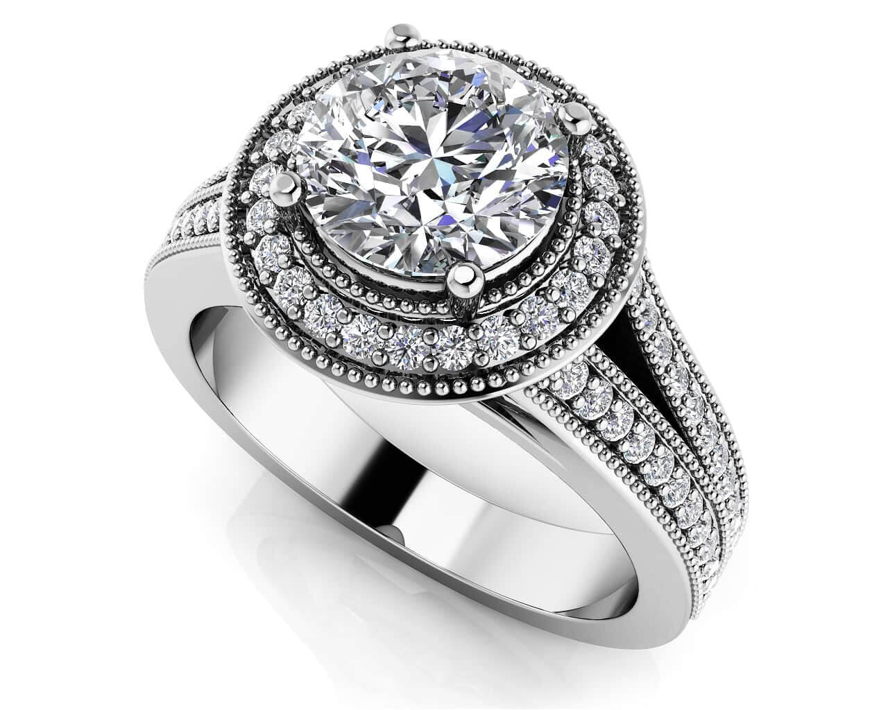 Vintage Beauty Diamond Engagement Ring with 1.34 ct. (1.00 ct. center diamond)