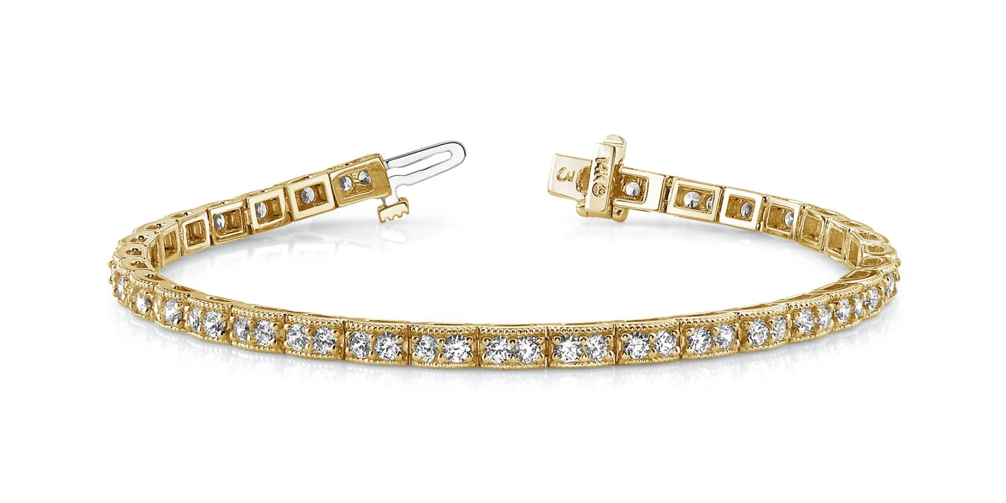Vintage Double Diamond Box Diamond Bracelet with 1.98 ct.(finished) 1.8mm - Image 4