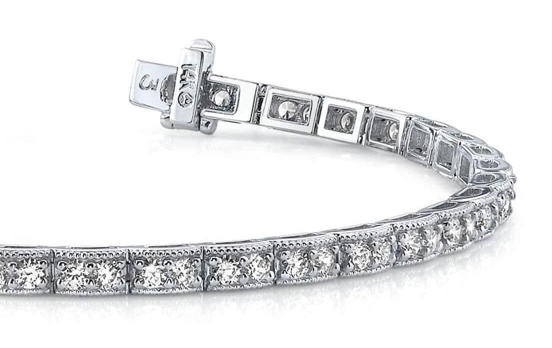 Vintage Double Diamond Box Diamond Bracelet with 3.06 ct.(finished) 2.2mm