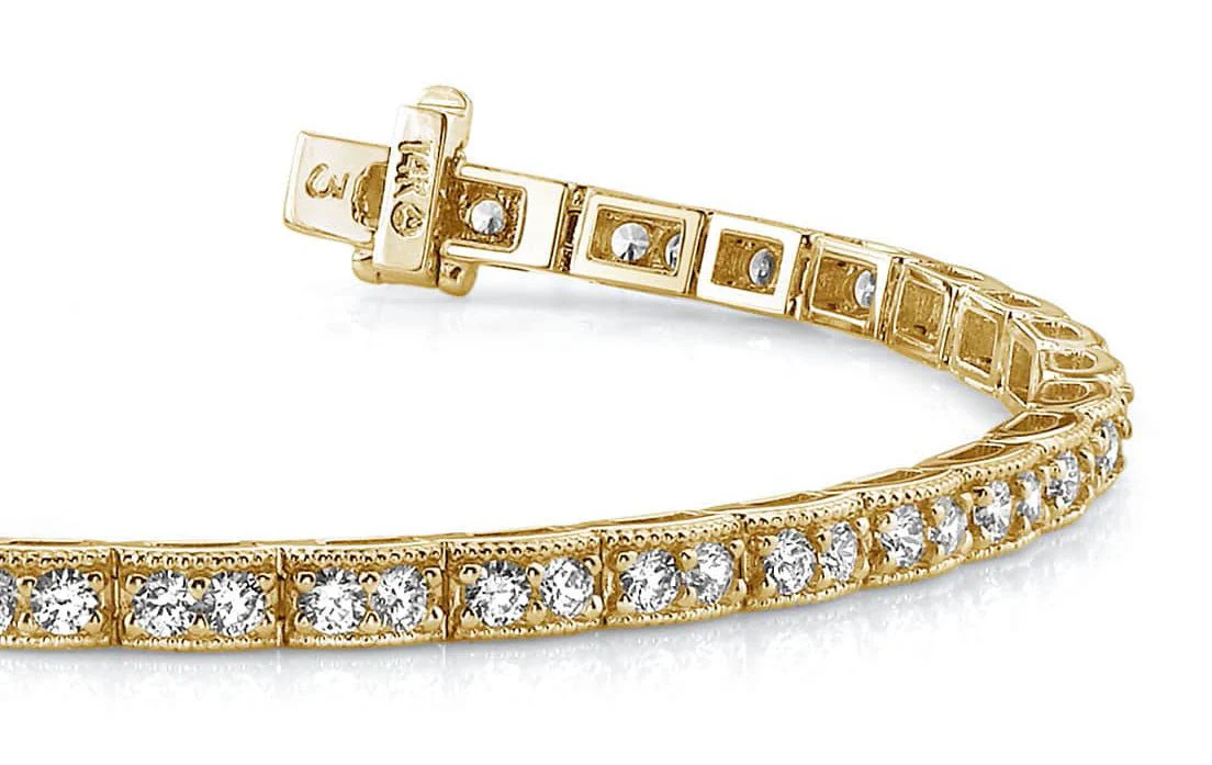 Vintage Double Diamond Box Diamond Bracelet with 4.08 ct.(finished) 2.6mm - Image 2