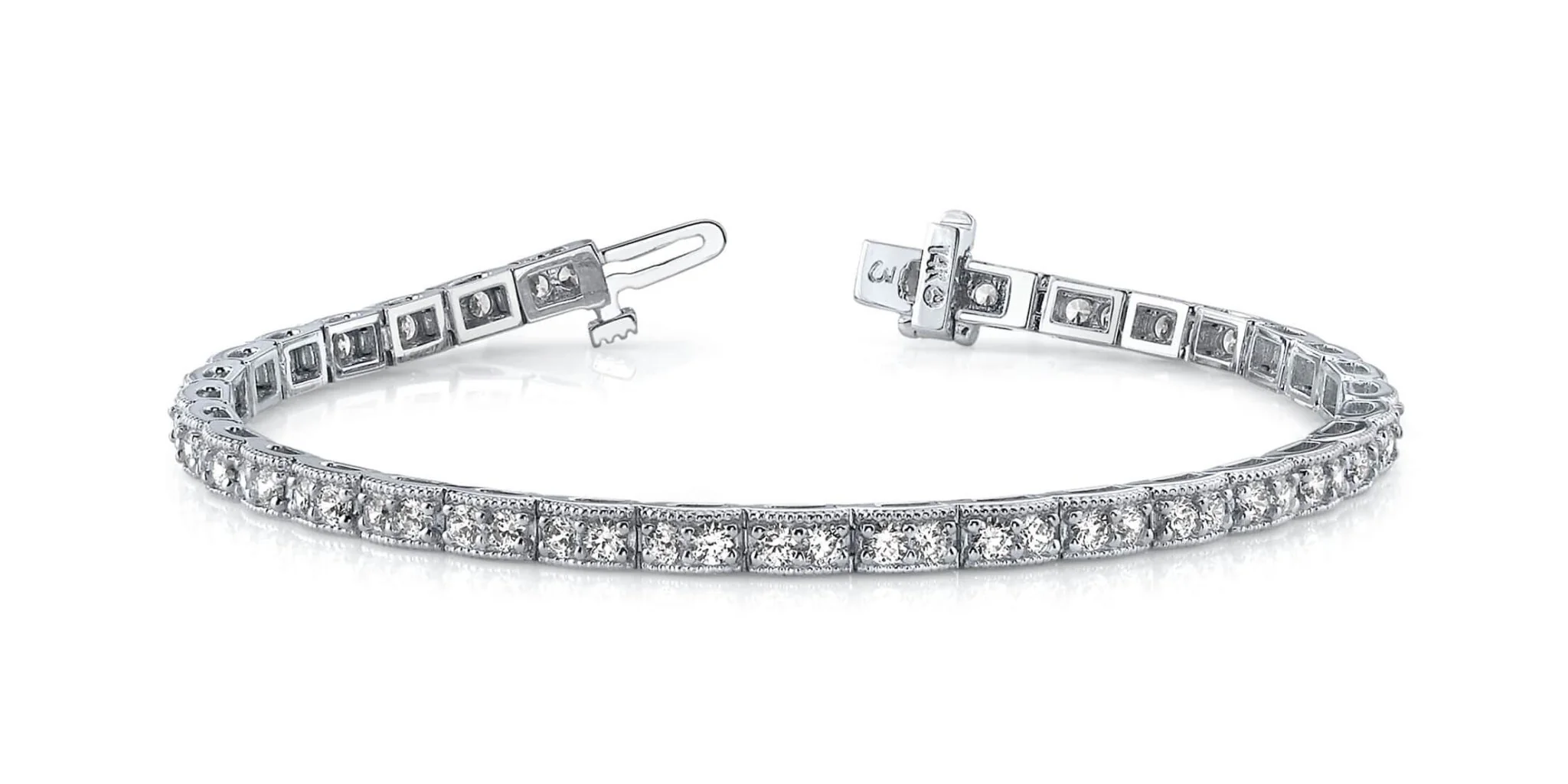 Vintage Double Diamond Box Diamond Bracelet with 4.08 ct.(finished) 2.6mm - Image 3