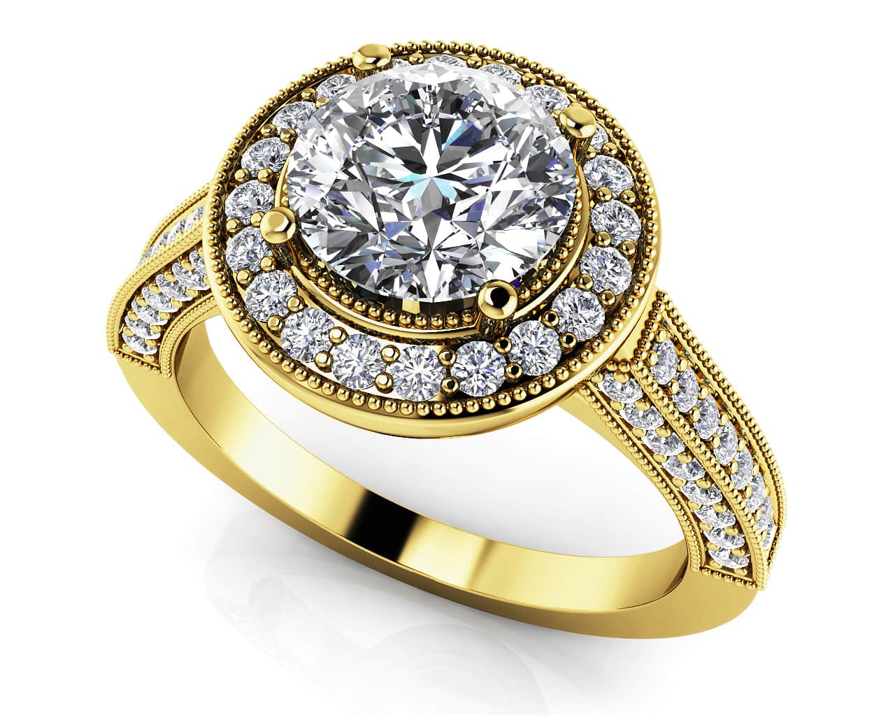 Vintage Glamour Lab-Grown Diamond Engagement Ring with 1.78 ct. (1.25 ct. center diamond) - Image 2