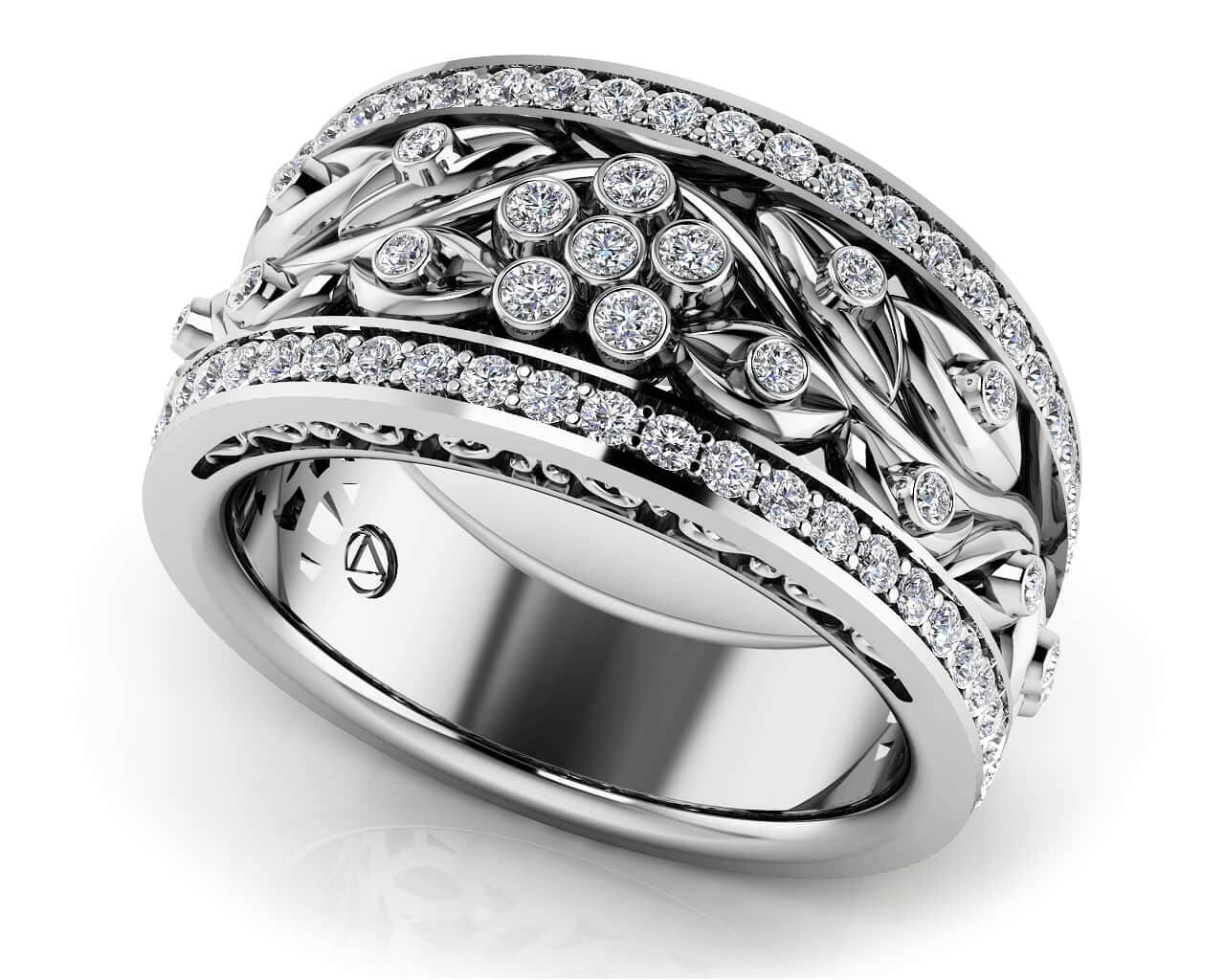 Vintage Inspired Lab-Grown Diamond Ring with 0.67 ct.(finished) 1.2mm, 1.5mm