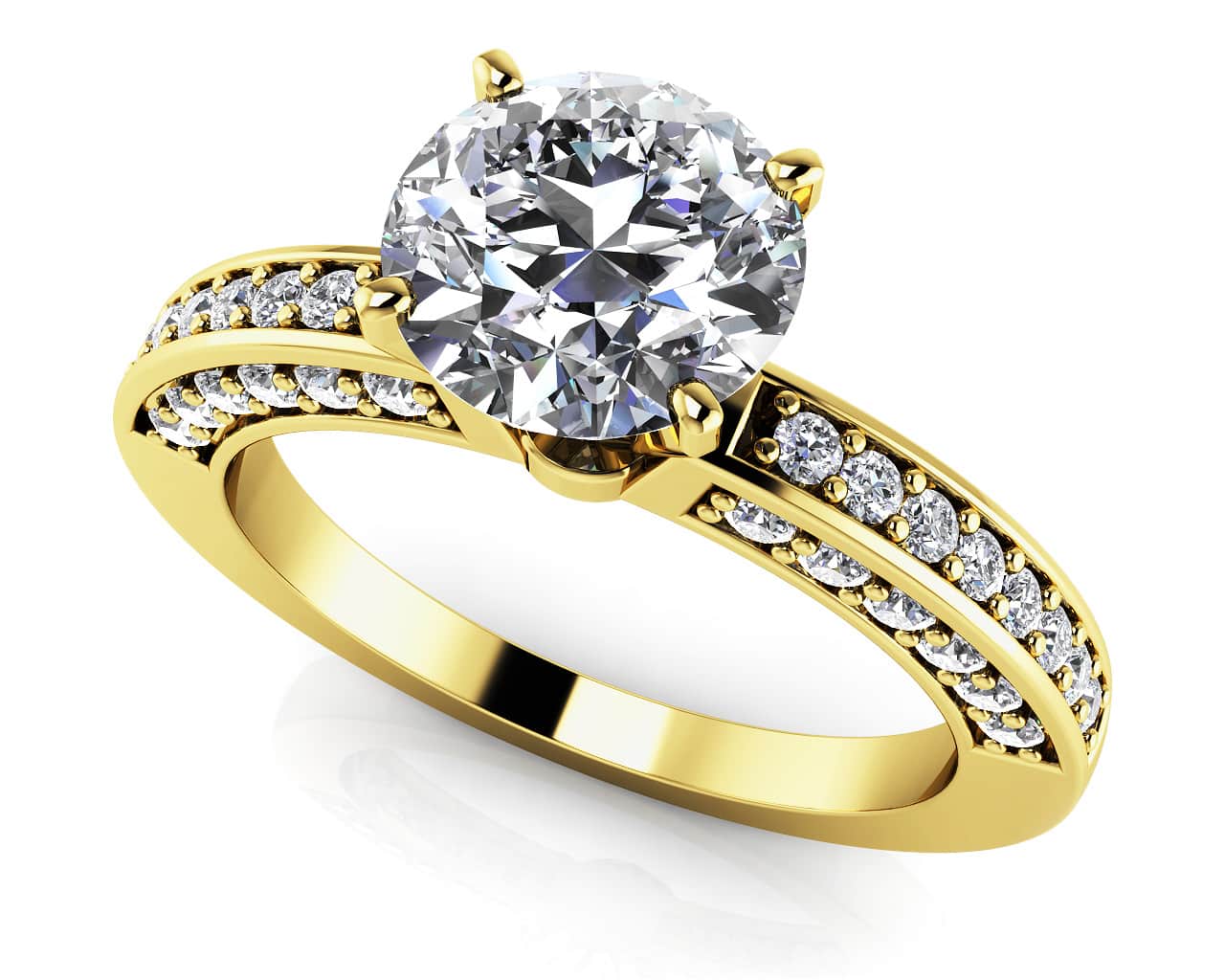 Vintage Look Side Stone Lab-Grown Diamond Engagement Ring with 1.50 ct. (1.25 ct. center diamond) - Image 2