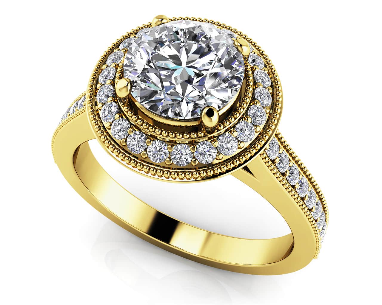 Vintage Luxe Lab-Grown Diamond Engagement Ring with 1.30 ct. (1.00 ct. center diamond) - Image 2