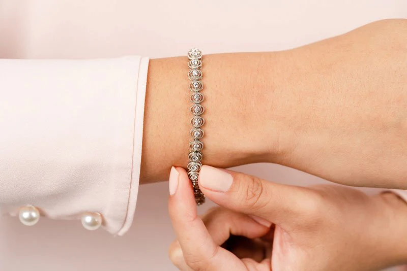 Vintage Oval Link Diamond Bracelet with 1.29 ct.(finished) 2.0mm - Image 3