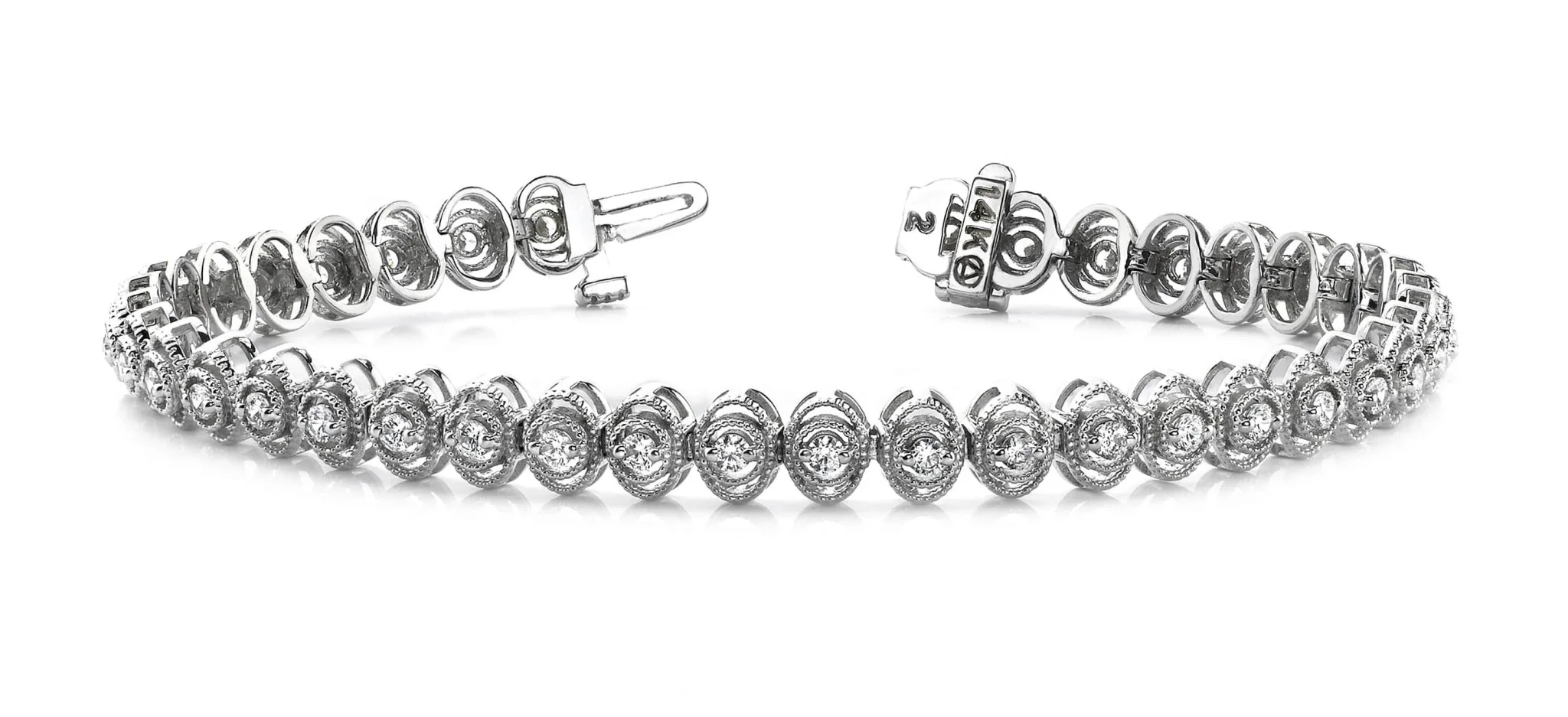 Vintage Oval Link Diamond Bracelet with 2.04 ct.(finished) 2.5mm - Image 4