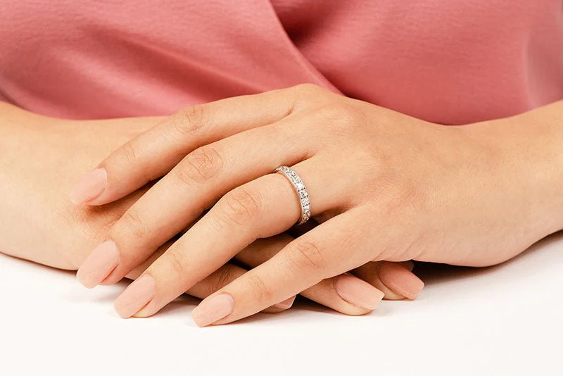 Vintage Princess Cut Diamond Eternity Diamond Ring with 3.60 ct.(finished) 3.2mm - Image 3