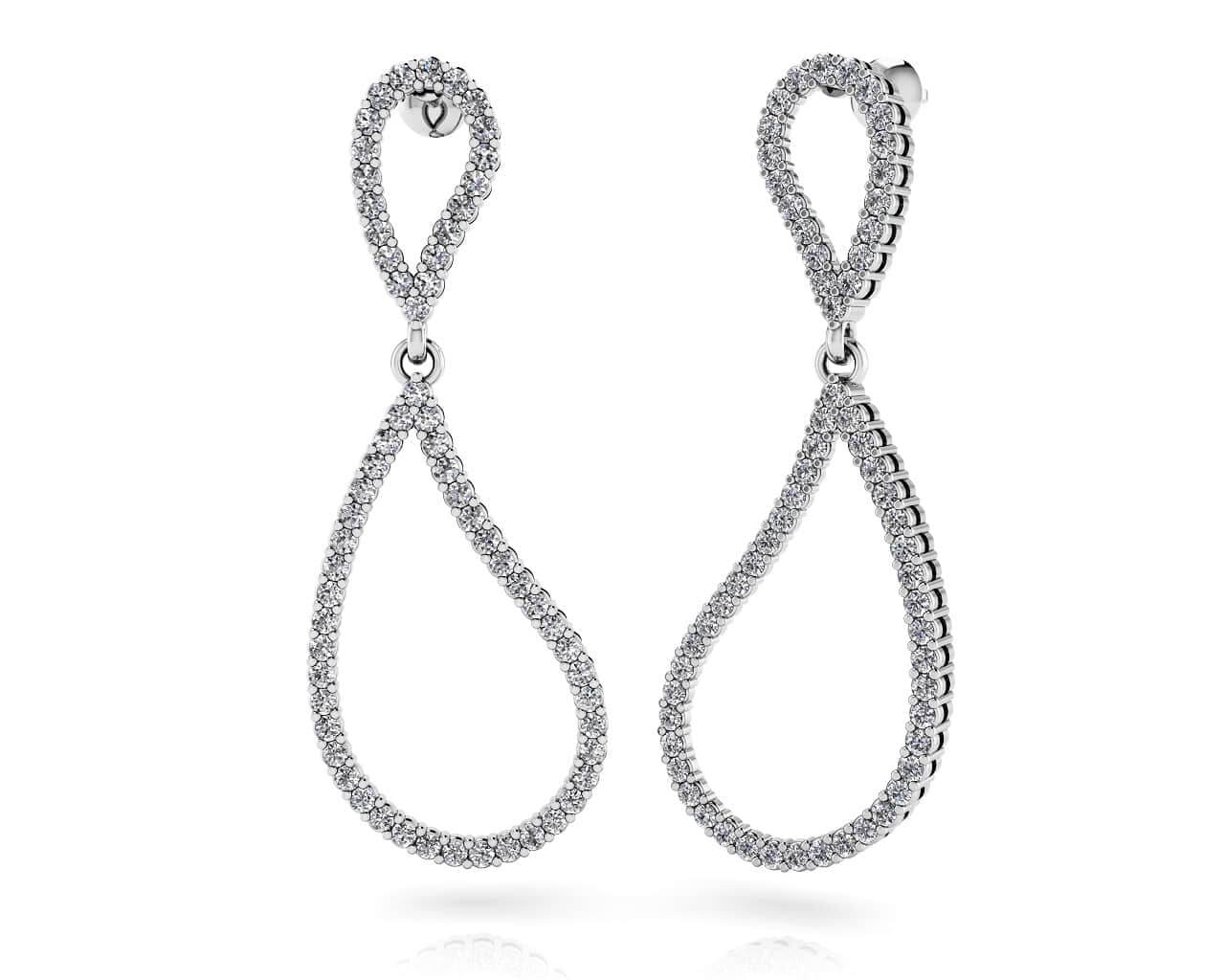 Wavy Eight Lab-Grown Diamond Earrings with 0.70 ct.(finished) 1.1mm