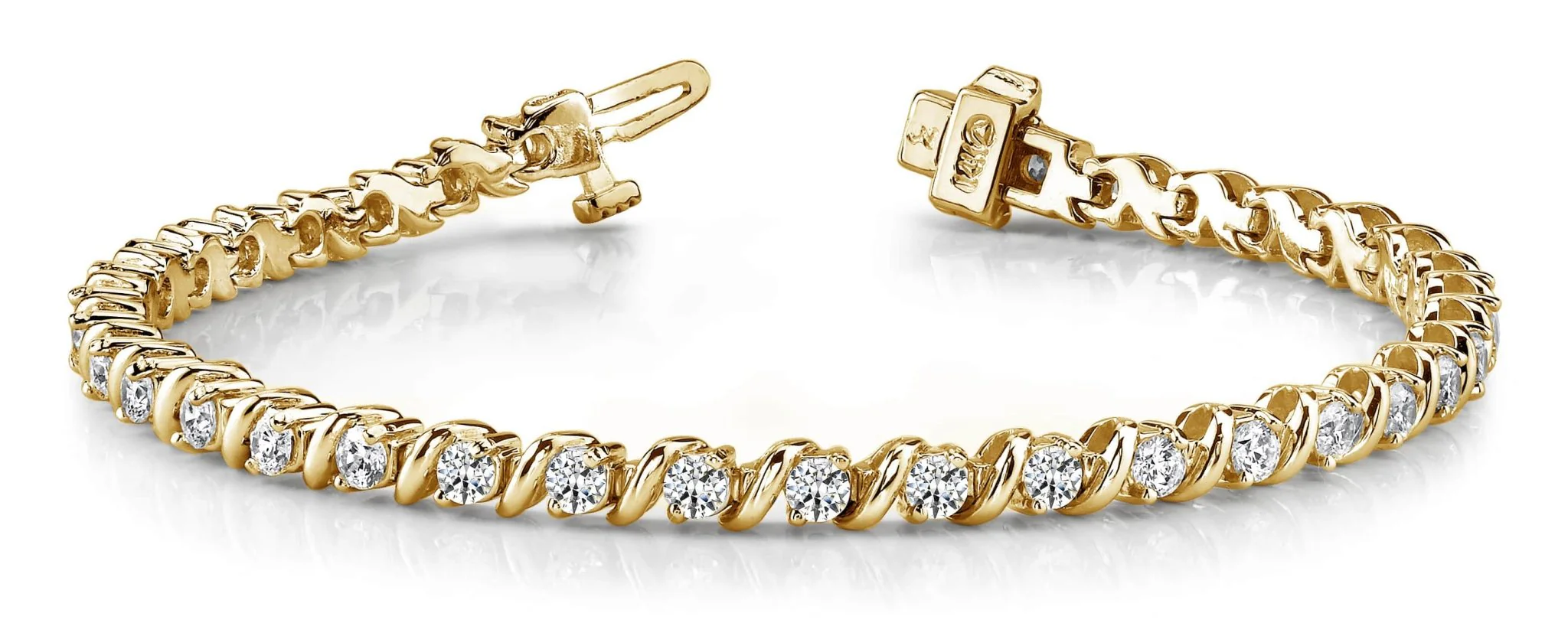 Wavy Hood Link Lab-Grown Diamond Tennis Bracelet with 7.00 ct.(finished) 4.2mm - Image 6