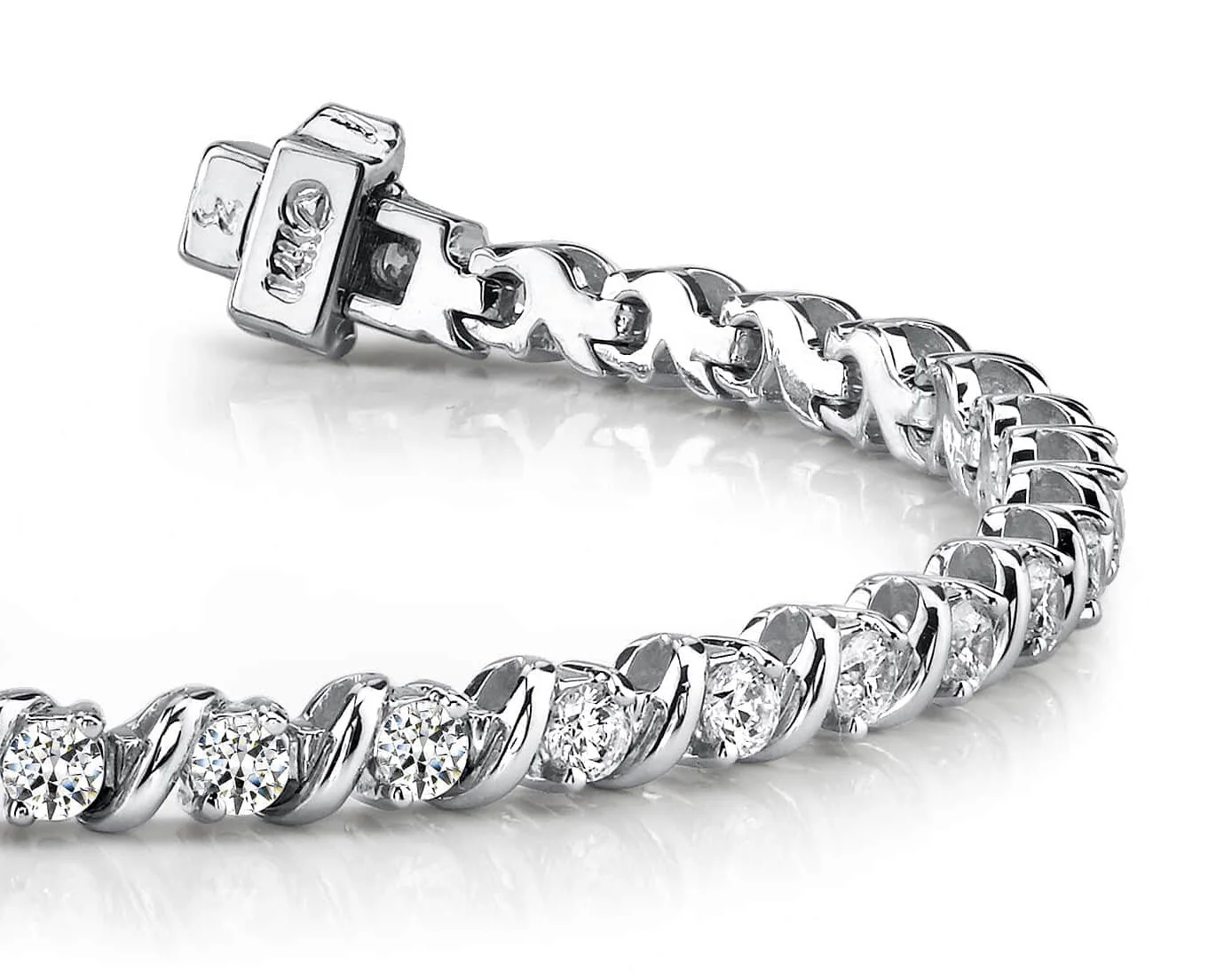 Wavy Hood Link Lab-Grown Diamond Tennis Bracelet with 8.97 ct.(finished) 4.7mm